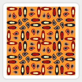 Orange paisley Sticker